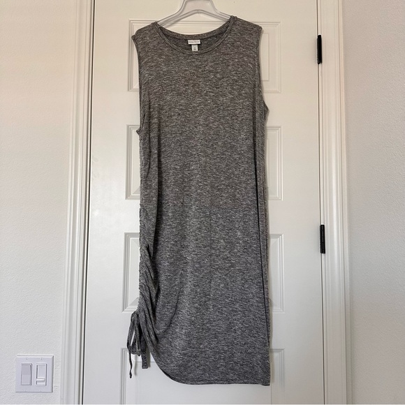 EUC Ava & Viv Rouched Knit gray Tank Dress [Size: 2X] - Picture 3 of 9